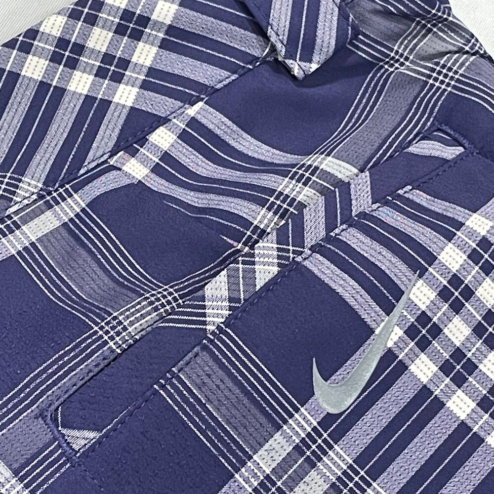 ~ Nike Golf 8 Quick Dry Women's Pants Capri Crop Purple Plaid White Gray Preppy